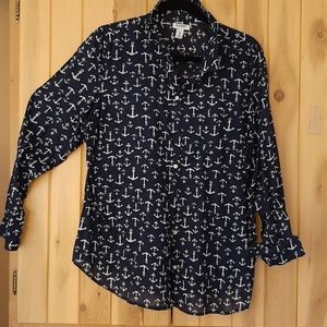 EUC Old Navy anchor button down